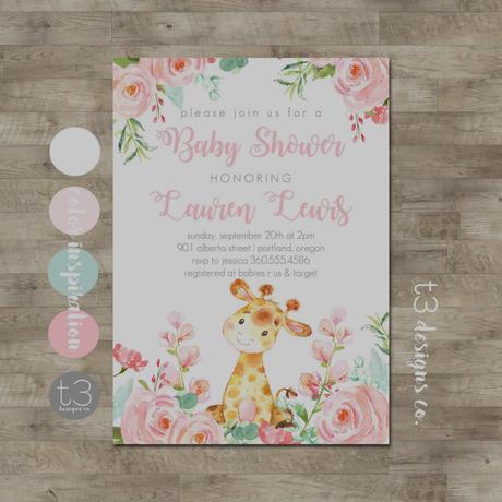 Safari Girl Baby Shower Invitations