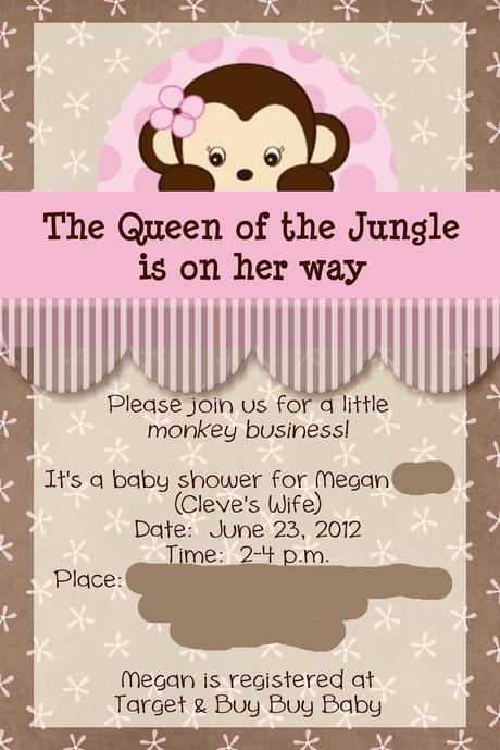 Safari Girl Baby Shower Invitations