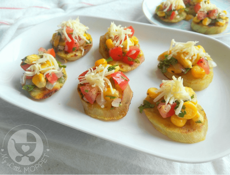 Sweet potatoes are among the healthiest carbs out there, and this sweet potato bruschetta makes the perfect healthy snack for kids!