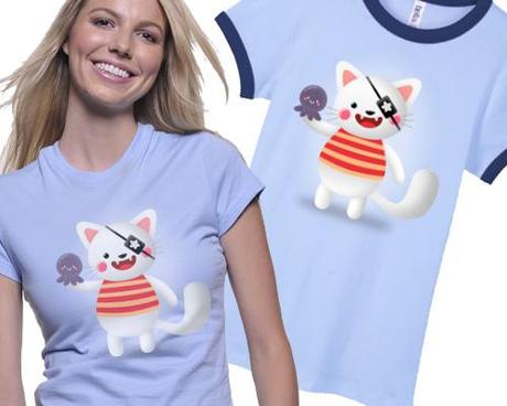 sea cat, cute, kawaii, t-shirts