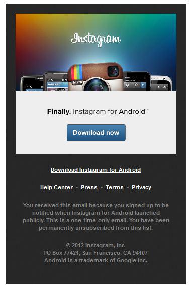 Finally, Instagram for Android Finally, Instagram for Android