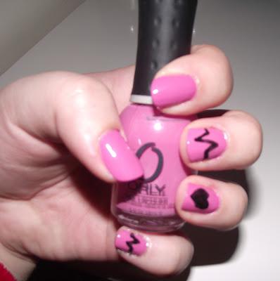 notd: heart beat nail art