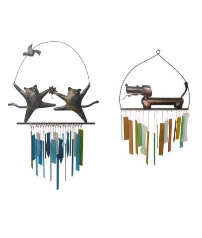 Dancing Cat and Panting Dog wind chimes