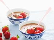 Traveling Home --Chocolate Panna Cotta with Macerated Strawberries