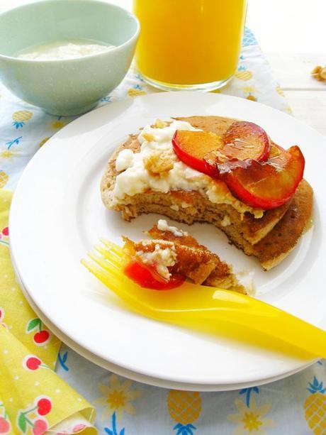 Buckwheat Pancakes with Cottage Cheese-Walnuts and Caramelized Apples ...