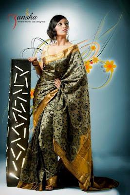 Traditional Saree Designs Complete Collection 2012 By Mansha