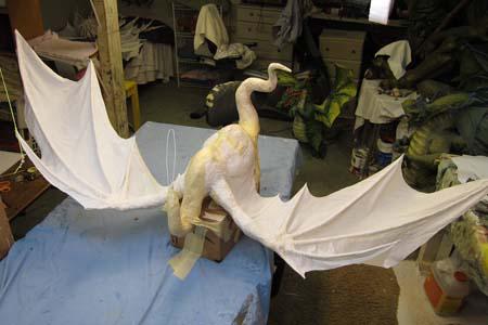 The Year of the Paper Mache Dragon- body, wings, and jaws