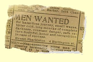 Sir Ernest Shackleton’s ad