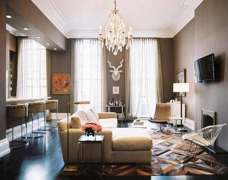 Martine Chaisson's living room via Lonny
