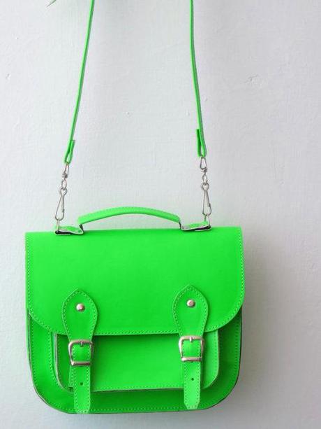 Wish List: Love this bight green vegan satchel from indie...