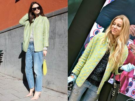 The neon yellow tweed jacket