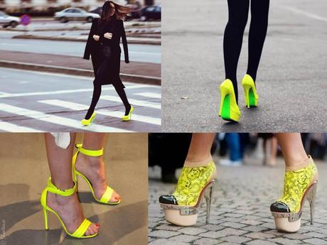The neon yellow shoes