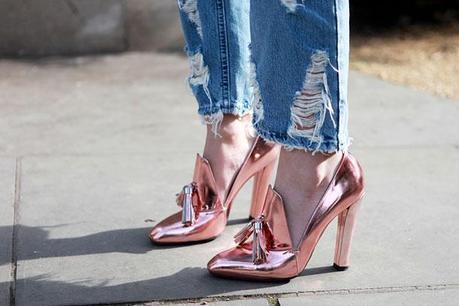 The rose gold shoes
