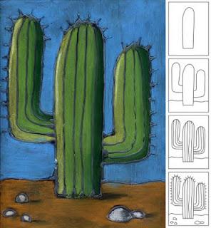 Pastel Cactus Drawing
