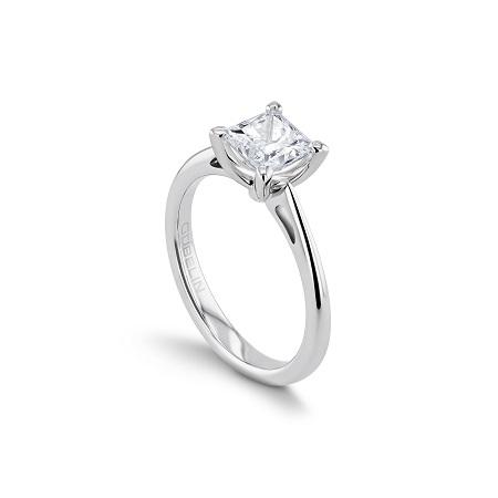 White gold ring with a princess-cut diamond, 1.05 ct