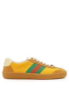 Fearlessly Yellow:  Gucci Nylon and Suede Trainer