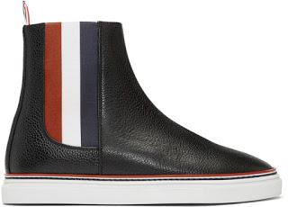 A Case Of A Chill Chelsea:  Thom Browne Black Trainer Chelsea Boots