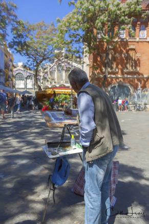 Valencia, Spain, old town, historic, painter, painting,