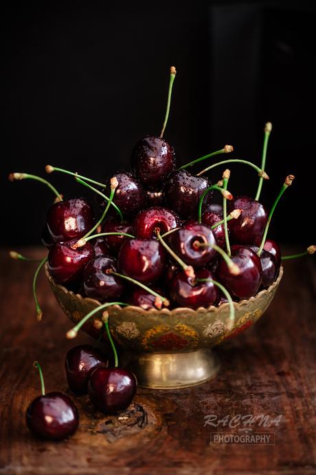 Eggless Black forest cupcakes with Berry gardens British cherries