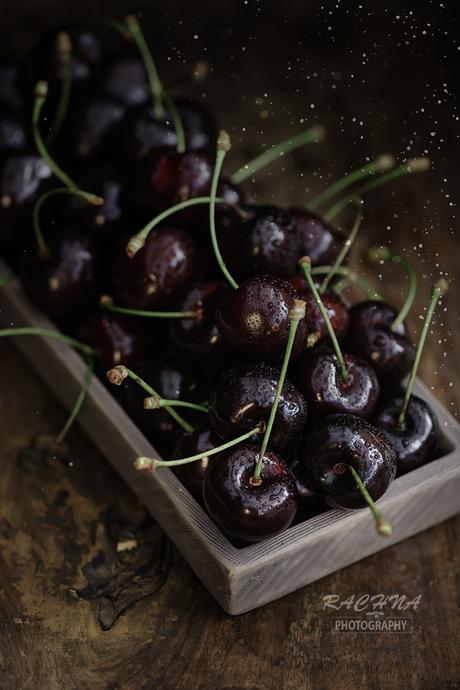 Eggless Black forest cupcakes with Berry gardens British cherries