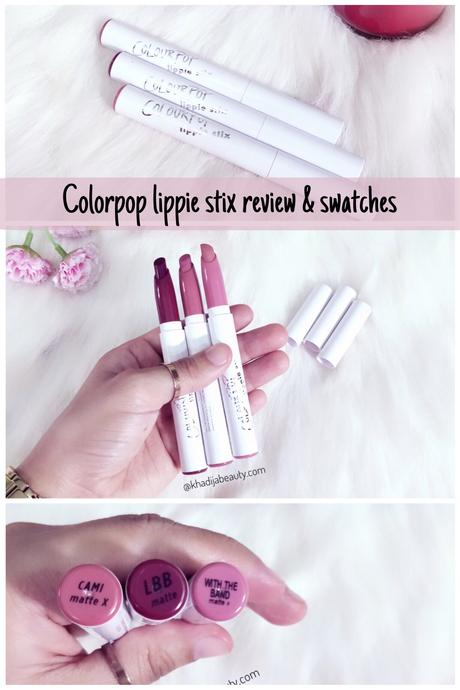 colorpop liipie stix review and swatches, cami, lbb, with the sand
