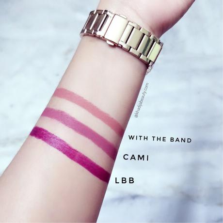 colorpop liipie stix review and swatches, cami, lbb, with the band