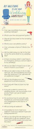 wedding planning infographics key questions to ask your wedding hairstylist