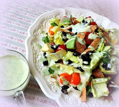 Mexican Salad with a Coriander Lime Dressing