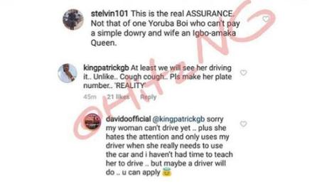 REVEALED: Why Chioma Is Not Driving Her Porsche – Davido