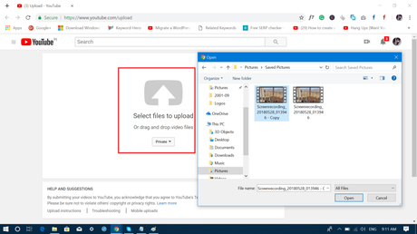 How to Share Private YouTube Video – 2018 select file to upload youtube