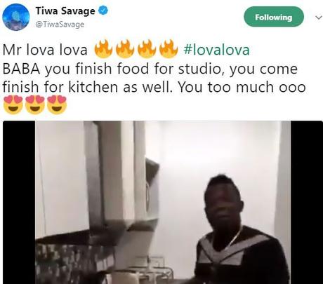 Tiwa Savage Praises Duncan Mighty’s Cooking Skills, Shares Video Of Him In The Kitchen