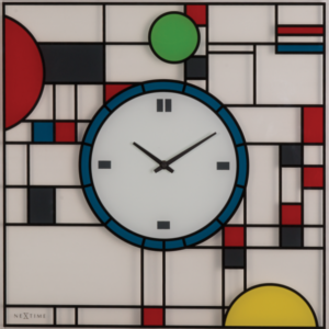 Nextime Frank Modern Colorful Pattern Glass Wall Clock