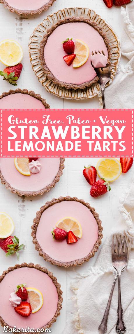 These No Bake Strawberry Lemonade Tarts have a raw 