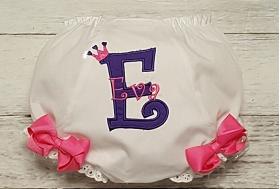 Birthday Crown Applique Personalized Diaper Cover