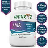 Naturyz ZMA (Zinc, Magnesium Aspartate, Vitamin B6) Testosterone Booster & Sports Recovery - 60 Softgels