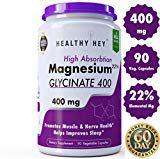 HealthyHey - High Absorption Magnesium Glycinate, 400mg, 90 Vegetable Capsules