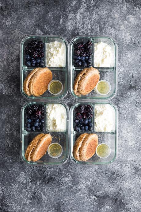 overhead shot of the english muffin breakfast boxes