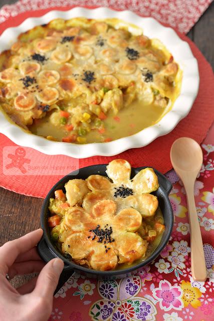 easy fuss free children friendly Japanese curry chicken pot pie 