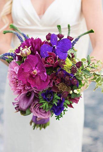 elegant wedding bouquets bright violet bouwuet rachelaclingen