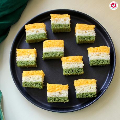 Spongy and delicious tricolor dhokla, with a patriotic touch. This recipe is simple to make and kids will love to carry this in their lunch box for sure.