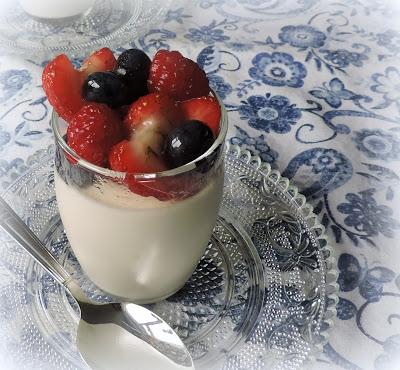 Simple Panna Cotta with Mixed Berries