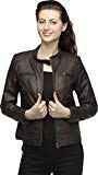 Comfort Zonee Trendy PU Leather Jacket for Womens and Girls (Brown, Small)