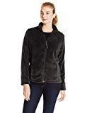 Jason Maxwell Women's Full Zip Mock Neck Cozy Fleece Jacket, Caviar, X-Large