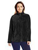 Jason Maxwell Women's Plus-Size Mock Neck Cozy Fleece Jacket, Caviar, 3X