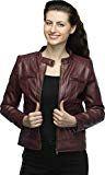 Comfort Zonee Women's Faux Leather Jacket (Maroon, PLJ_0, Medium)