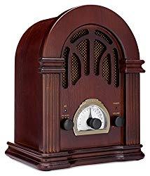 Image: ClearClick Retro AM/FM Radio with Bluetooth | Classic Wooden Vintage Retro Style Speaker