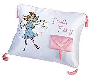 Image: Lillian Rose Tooth Fairy Embroidered Pillow | includes a special pouch for a child to place their baby tooth