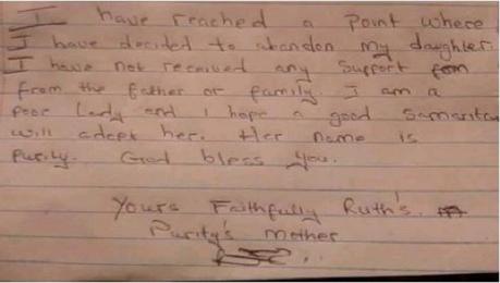 Mother Abandons Her Cute Baby In A Bush… See The Note She Left Behind (Photos)