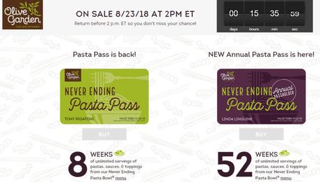 The Olive Garden Never Ending Pasta Pass is Back and Better Than Ever