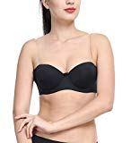 PrettyCat Women's Strapless Padded Bra (PCBR20189a32_Black_32B)